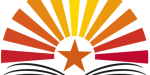 OERizona logo a stylized sunburst around star representing the state of Arizona's flag over open book line art