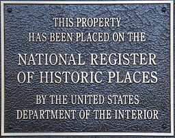 Official National Register of Historic Places plaque. 
