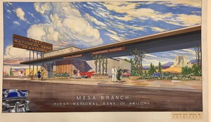 Rendering of First National Bank of Arizona (Mesa Branch) by Martin Ray Young Jr.