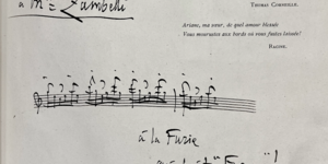 Music score with handwritten text