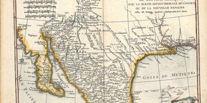 Historic map depicting Northern Mexico, Baja California, and parts of Arizona, New Mexico, Texas, and Louisiana Territory