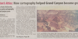 Newspaper Article detailing how ASU is starting a new multimedia and public outreach program to bring the first monograph by the U.S. Geological Survey into the Digital Age.