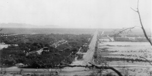 View of the Gila River “Relocation” Center as seen in the distance from a hilltop, undated.