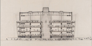 Section drawing of the Burton Barr Phoenix Central Library, 1992.