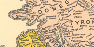 A portion of the map showing the Connach and Ulster regions 