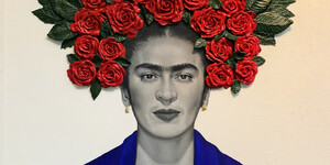 Colorful and artistic painting of Frida Kahlo