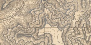 A selection from a topographic map showing contours for elevation within the Grand Canyon