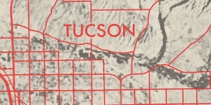 A zoom in on the 1969 "Space Age" of the Tucson, Arizona Vicinity, centered on Tucson. 