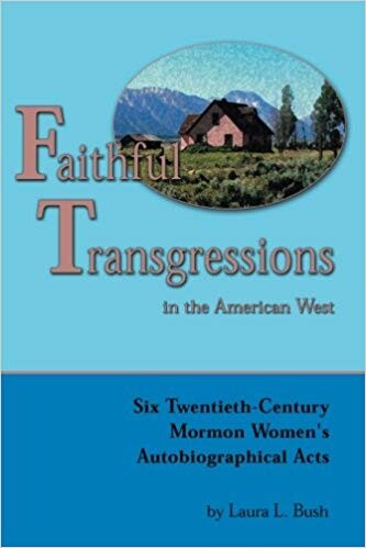 Cover of "Faithful Transgressions In The American West" featuring a blue background and an illustration of a house