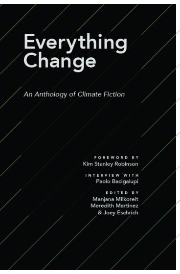 Everything Change book cover, with diagonal white pinstripes over a black background.