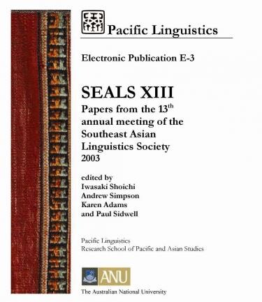 Cover of SEALS XIII edited by Iwasaki Shoichi, Andrew Simpson, Karen Adams, and Paul Sidwell