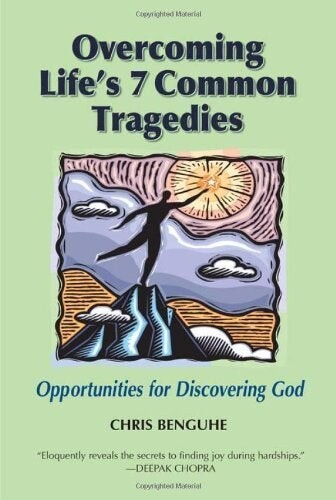 Cover of "Overcoming Life's 7 Common Tragedies" featuring an illustration of a man reaching for a star