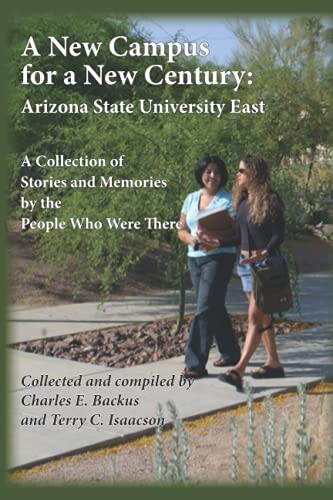 A New Campus for a New Century cover depicts two students walking down a sidewalk in front of desert landscaping.