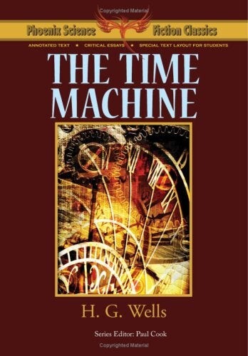 Cover of "The Time Machine" featuring overlaid clock faces