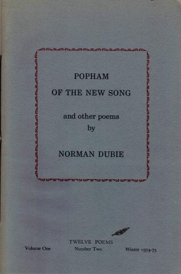 Cover of Popham of the New Song by Norman Dubie