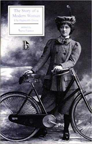 Cover of "The Story of a Modern Woman" featuring a photograph of a woman and a bicycle from the 1880s