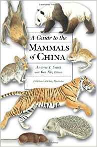 Cover of "A Guide to the Mammals of China" featuring illustrations of tigers, pandas, bats, hedgehogs and more