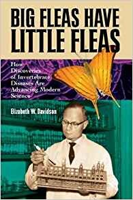 Cover of "Big Fleas Have Little Fleas" featuring a photo of a man in a laboratory and a photo of a butterfly