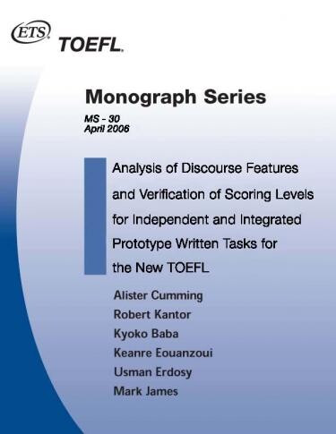 Cover of TOEFL monograph series co-edited by James et al.