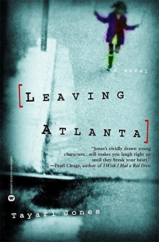 Cover of "Leaving Atlanta" featuring a blurred image of a girl on a city street
