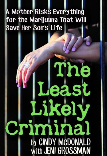 Cover for "The Least Likely Criminal" with a mother's hands behind bars