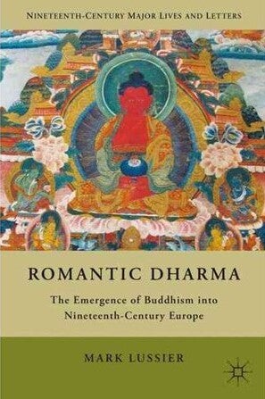 Cover of "Romantic Dharma" by Mark Lussier featuring Buddhist imagery