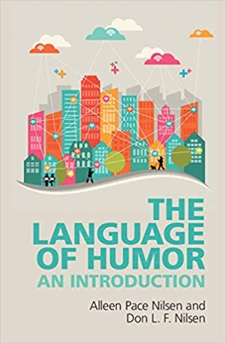 Cover of "The Language of Humor" featuring an illustration of a cityscape