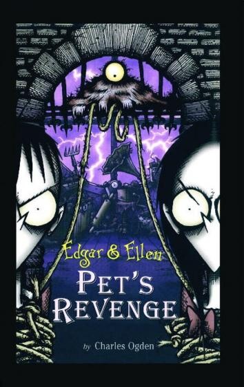 Cover of "Edgar & Ellen: Pet's Revenge" featuring an illustration of two pale children and a monster with one eye