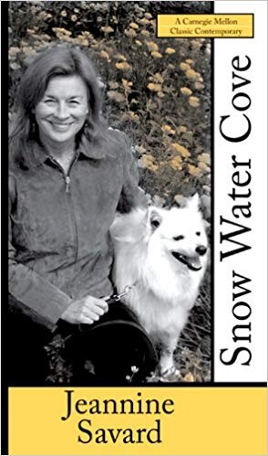 Cover of "Snow Water Cove" featuring an image of Jeannie Savard and her dog