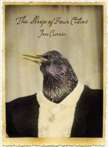 Cover of "The Sleep of Four Cities" featuring a bird in a suit