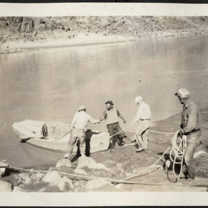 Buzz Holmstrom arrives at Diamond Creek [Oct. 1937]