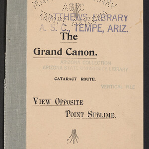 Document titled: The Grand Canon. Cataract Route. View Opposite Point Sublime.