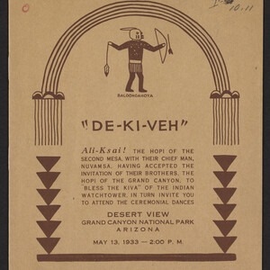 De-Ki-Veh [Invitation to Blessing of the Hopi Watchtower]