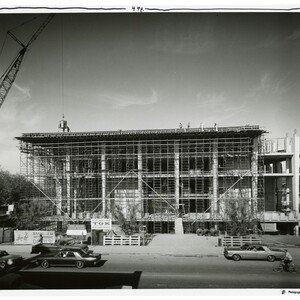 Hayden library under construction in 1965. Links to information about the Hayden Redesign project.