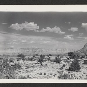 Black and white print of the south rim from Tuweep.