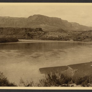 Sepia print taken on the bank of the Colorado River.