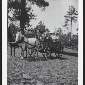 The Peach family on a wagon trip.