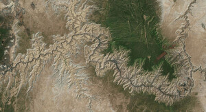 Color relief map of the Grand Canyon