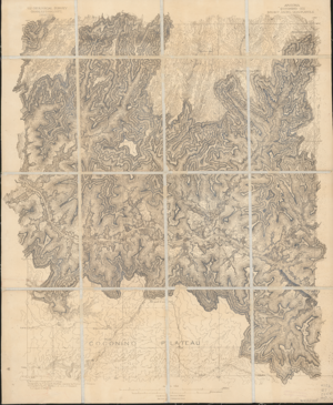 A scan of the Map and Geospatial Hub’s advance sheet of the USGS Topographic map of the Bright Angel Quadrangle 