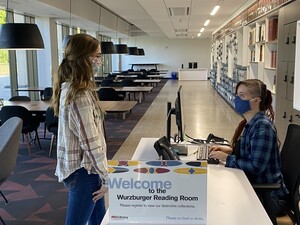 Students in Wurzburger Reading Room. 