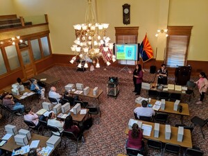 Archives & Preservation Workshop at Arizona State Capitol meeting room in early 2019