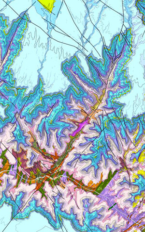 Digital geologic map of the Grand Canyon.