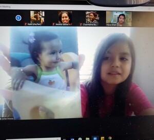Denise Mosso Ruiz nieces at Virtual Kids Camp