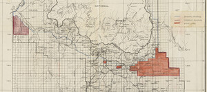 Map section extract from 1925 Grand Canyon proposed boundary map.