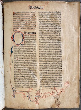leaf from Lumen animae showing features of medieval manuscripts