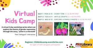 Virtual Kids Camp promotion flyer