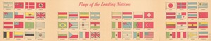  Illustrations of leading nations’ flags magnified to show detail and highlight unique flags