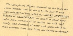 text block describing the Great Basin, its 1800 mile span, and its ecological irregularities