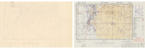 The two maps side-by-side. The canvas-covered version is on the left, with the normal one on the right