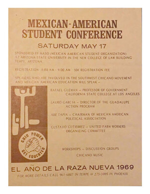 Flyer for Mexican-American Student Conference 1969 at ASU